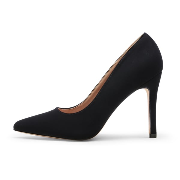 Stiletto Pointed Toe Pumps - BLACK NUBUCK - 1